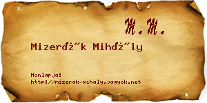 Mizerák Mihály névjegykártya